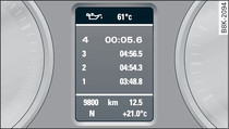 Instrument cluster: Engine oil temperature